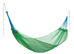 Гамак плетеный из вискозы 200х120см без планок, с сумкой для хранения и переноски, зеленый Ecos HM-200/009200