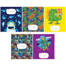 Тетрадь  12 листов косая линейка Рисунки. Boys trend Т12нл_35153