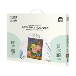 Алмазная мозаика на подрамнике 40х50см Букет цветов Три совы АМП4050_52991