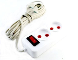 Удлинитель 2 розетки  7м  6А без заземления, ШВВП 2 х 0,75, 1300Вт, с выключателем, в инд. упаковке Веллконт У10-451