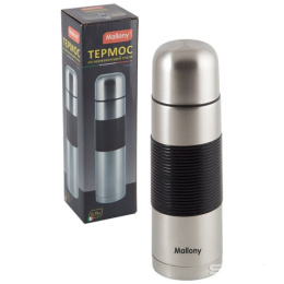 Термос  0,75л нержавеющая колба узкое горло корпус c силиконовыми вставками, Nuovo Mallony 005233
