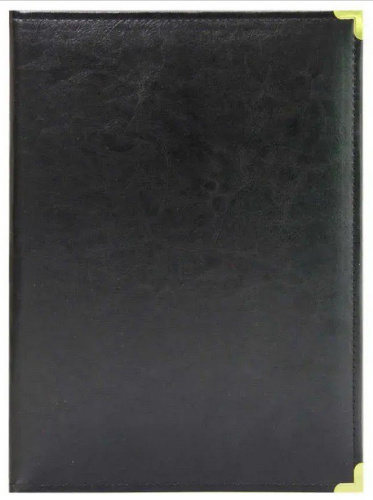 Папка адресная, искусственная кожа, черная ПКЗГ-303-У4