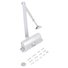 Доводчик дверной Notedo DC-100 Silver со складным рычагом, до 120кг, от -38 до +60 °С, серебро, серия Легкий характер Notedo 41603