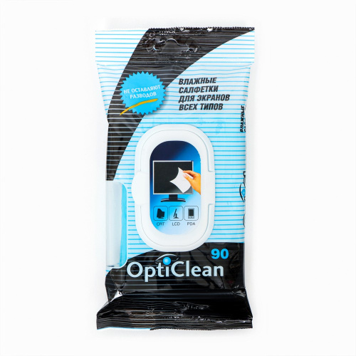 Салфетки влажные OptiClean 90шт. для экранов 744298