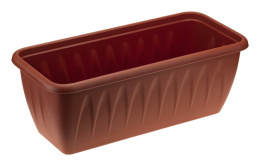 Ящик для цветов балконный пластиковый  40х18,5х15,5см Алиция с поддоном, терракотовый Idea М3214