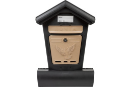 Ящик почтовый пластиковый внешний Элит с металлическим замком черный с бежевым Цикл 6880-00