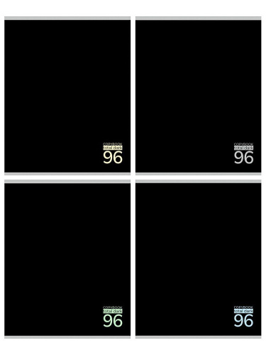 Тетрадь  96 листов Однотонный черный-6 96-0122