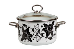 Кастрюля эмалированная Tango 4,0л цилиндрическая со стеклян. крышкой и нержав. фурнитурой Vitross 1SD205S