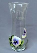 Ваза для цветов стеклянная клеш h-26см d-12см Flora бутон роспись, в п/у Красота стекла 089/70