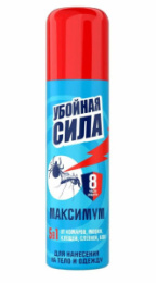 Аэрозоль от комаров, клещей, мошек, слепней, блох 150мл Максимум 5 в 1 Убойная Сила  4600104031106