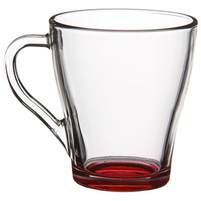 Кружка стеклянная 250мл Грация цветное дно микс Декостек 1649-Н9