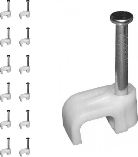 Держатель кабеля 12мм прямоуг. (30 шт) РосДюбель 055-12к