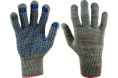Перчатки хлопчатобумажные с ПВХ Точка, серые