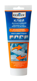Клей ремонтно-монтажный акриловый 200мл бесцветный Ecolux
