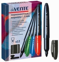 Маркер перманентный черный Devente, пулевидный, 5мм 5043734