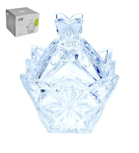 Сахарница стеклянная 100х100х130мм, в п/у 109653