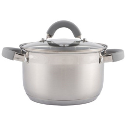 Кастрюля из нержавеющей стали  2,9л 180мм стеклянная крышка, Felicita Mallony 009387