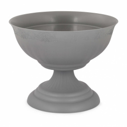 Вазон для цветов пластиковый Венеция на ножке 17л d-44,5см h-34,5см серый Альтернатива М8108