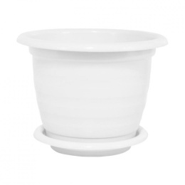 Горшок для цветов пластиковый Виола с поддоном  1л белый Альтернатива М1529