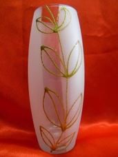 Ваза для цветов стеклянная бочонок h-26см d-12см Flora матовая искра, в п/у Красота стекла 76/26