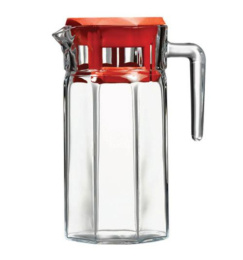 Кувшин стеклянный Kosem 1,235 л с красной крышкой, в п/у Pasabahce Бор 43414/К