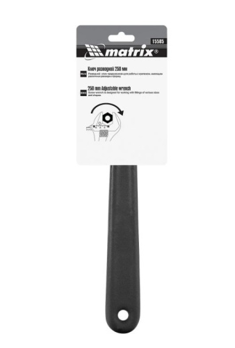 Ключ разводной 250мм стальной Matrix 15505