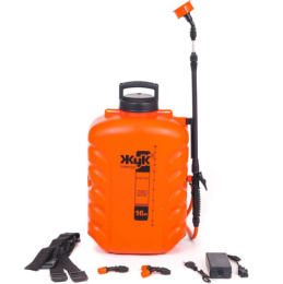 Опрыскиватель электрический аккумуляторный ранцевый 16л Классик, брандспойт телескопический 650-970мм Жук 3581-00