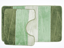 Комплект ковриков напольных для ванной и туалета на латекс. основе Enigma 2пр. 60х100см/50х60см толщина 12мм, зеленый Aqua-Prime