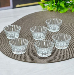 Солонки стеклянные набор 6шт. Sadaf d-55мм h-20мм, в п/у Kaveh 7111