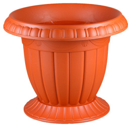 Вазон для цветов пластиковый Валенсия с подставкой 35л терракотовый Ар-Пласт 07065