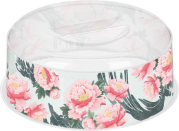 Крышка для СВЧ пластиковая d-25см Bergamo с декором Сад пионов, бесцветный Homver 223152801/00