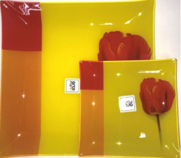 Набор тарелок стеклянных 7шт. мелкие квадратные (1шт.-300х300мм, 6шт.-180х180мм) в п/у Arcofam 1562А