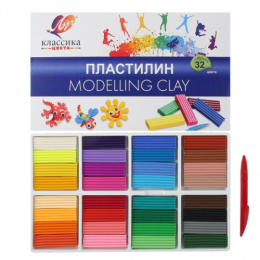 Пластилин 32 цвета Луч Классика, со стеком 31С 2065-08