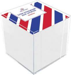 Блок для записей в пластиковом боксе 9х9х9 белый Devente 2013900