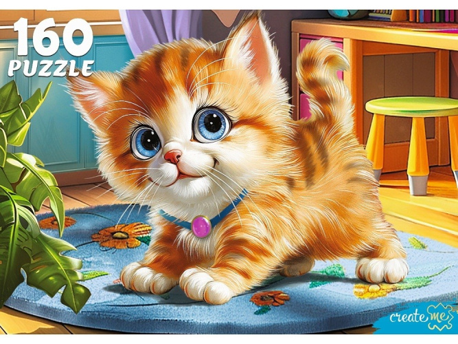 Пазлы  160 элементов Милый рыжий котик Ф160-4542