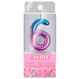Свеча-цифра 6 Devente Degrade 9060505