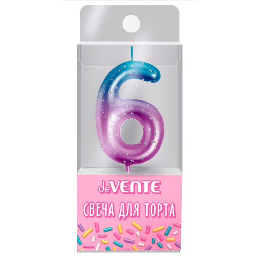 Свеча-цифра 6 Devente Degrade 9060505