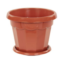 Горшок для цветов пластиковый Гармония с поддоном  0,7л коричневый Альтернатива М1573