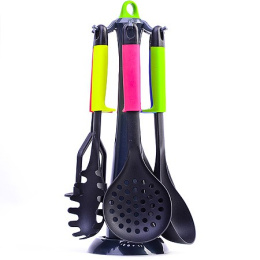 Набор кухонных принадлежностей нейлоновых 7 предм. на пластиковой подставке, пластиковые ручки Mayer & Boch 29525