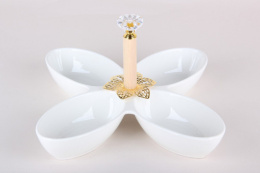 Менажница фарфоровая 4 секции квадратная 200мм с ручкой, в п/у Коралл ZD20235