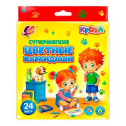 Карандаши цветные 24 цвета Луч Кроха, супермягкие, трехгранные 35С 2349-08