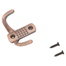 Крючок-вешалка Стандарт 212 B AC старая медь, 2-х рожковый, европакет Стандарт 241 