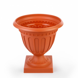 Вазон для цветов пластиковый Олимпия на ножке  9л d-33,5см h-34,5см коричневый Альтернатива М9033