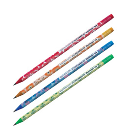 Карандаш чернографитный с ластиком Berlingo Flowers HB круглый заточенный, ассорти BP01195