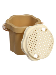 Набор для песочницы пластиковый  6 предметов №174 Зефир: ведро, сито, совок, грабли, формочки 2шт., в сетке Stellar 01874/10994558