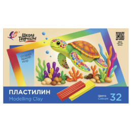Пластилин 32 цвета Луч Школа творчества, 640г, со стеком 36С 2437-08