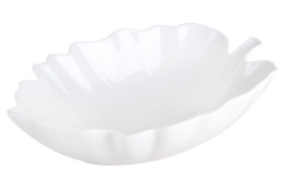 Салатник фарфоровый листок 250х165х65мм/800мл белый Коралл ZD10211-2