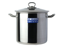 Кастрюля из нержавеющей стали  8,5л 220мм высокая, металлическая крышка Arian Gastro 1603.008