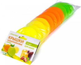 Крышки для банки полиэтиленовые для холодного закрывания d-82мм набор 12шт. цветная Martika С23НК