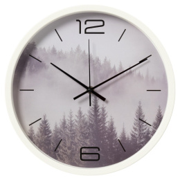 Часы настенные круглые d-30см Лес, белый Рубин 3027-023